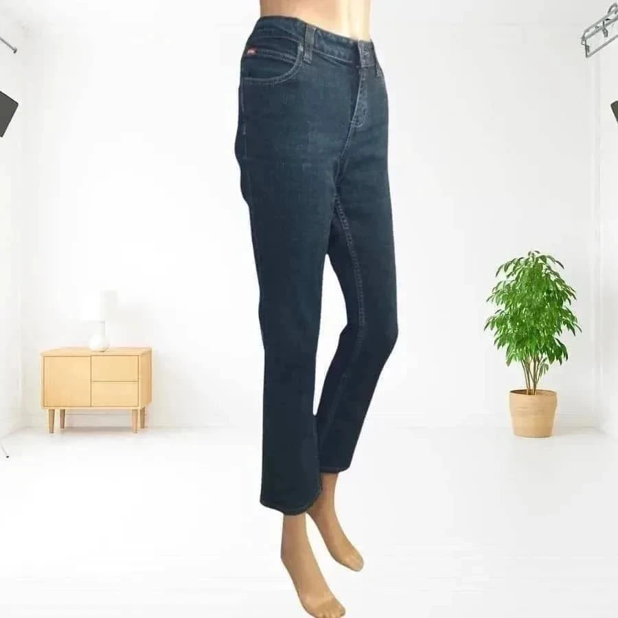 Jean Lee Cooper corte reto - cintura baixa média - stretch - azul marinho – photo 5